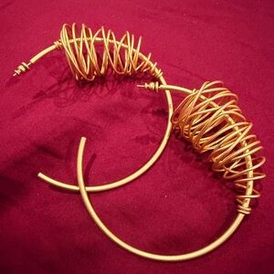 Chic Gold Coil Hoop Earrings